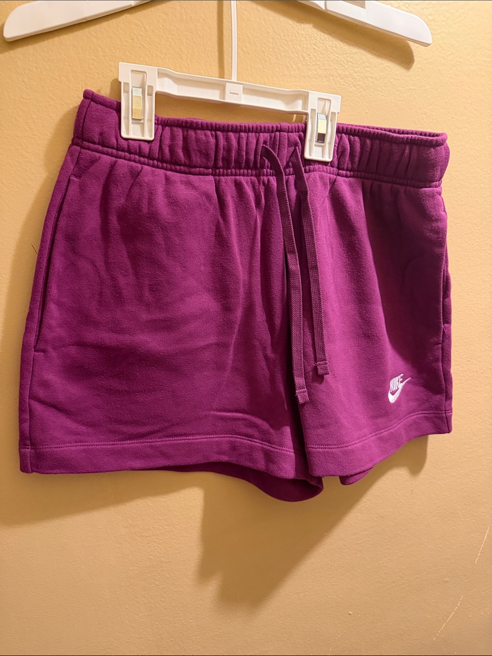 Nike Women's Purple Drawstring Fleece Athletic Shorts